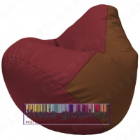 Бескаркасное кресло мешок Груша Г2.3-2107 (бордовый, коричневый)
